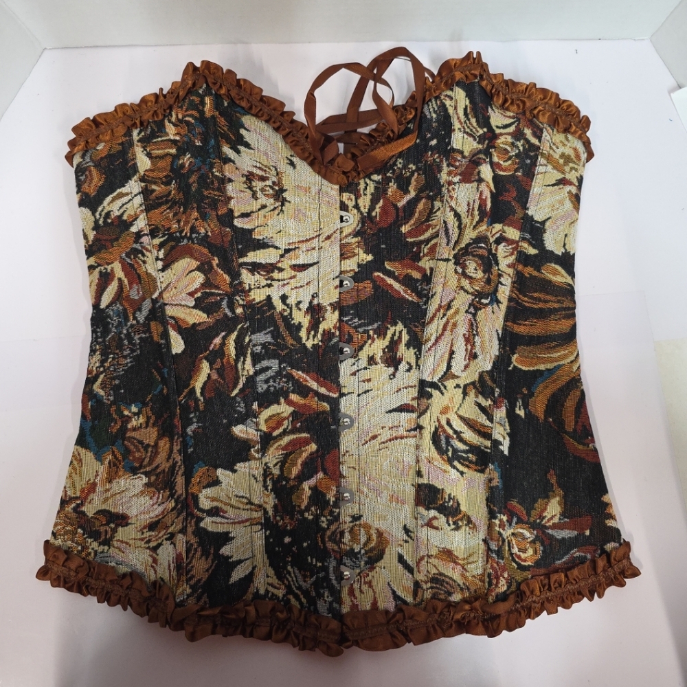 Floral Corset Top - Brown